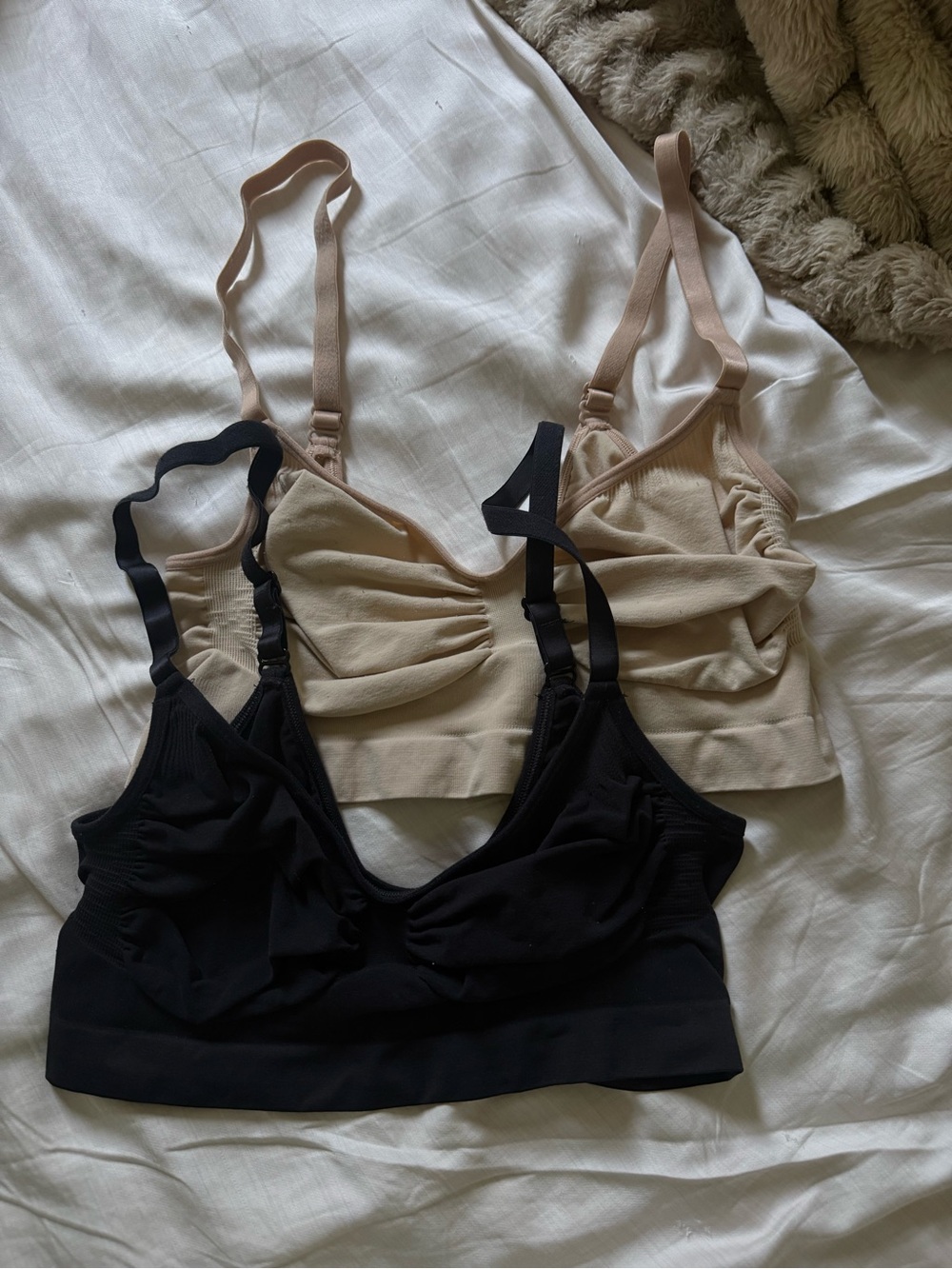 SKIMS Seamless Bralette Bundle in Black & Nude